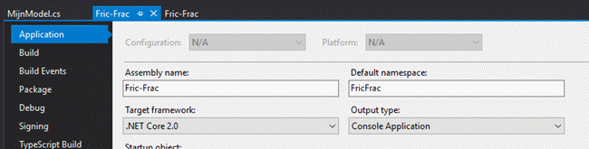 Fric-frac Project Change Default Namespace